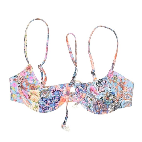 Kulani Kinis Minimal Bikini Drawstring Top RUCHED UNDERWIRE BRA BIKINI TOP ONLY - Picture 1 of 8